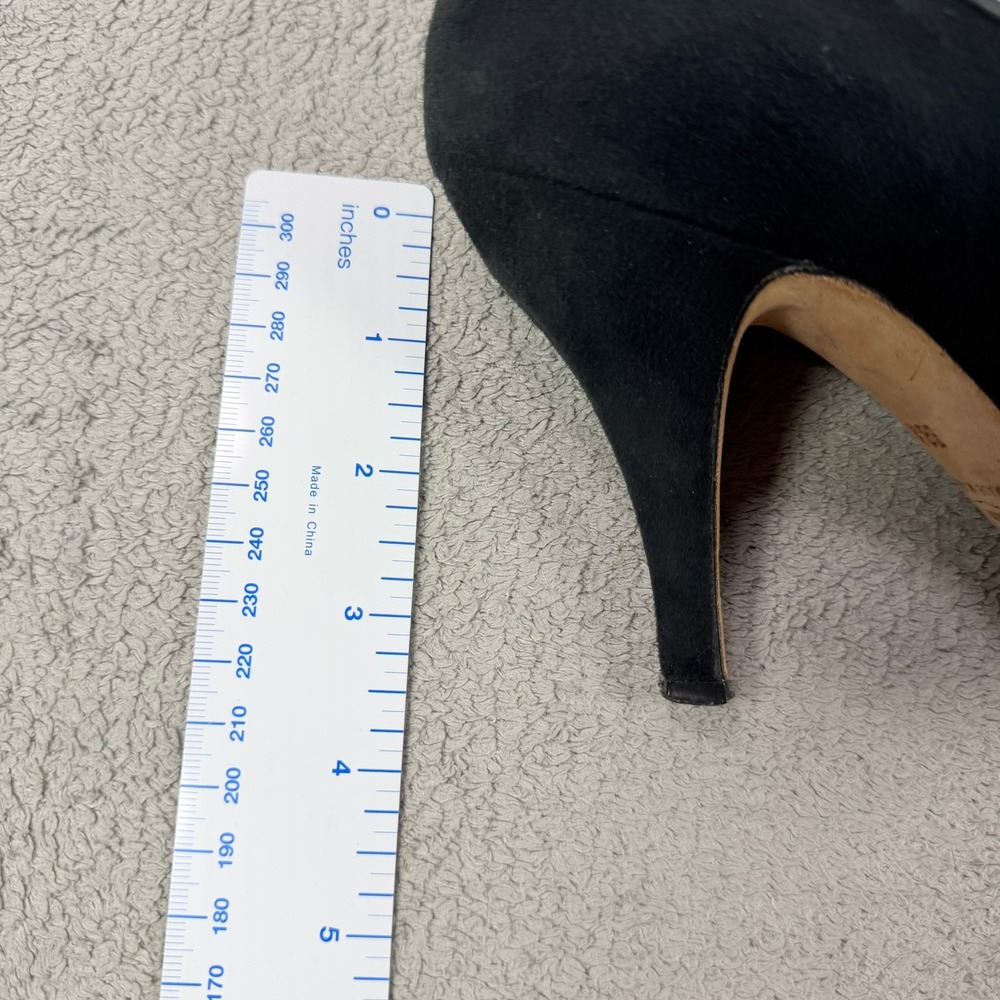 Manolo Blahnik Womens 38.5 Black Suede Leather Trim Pointed Toe Stiletto Pumps - Picture 8 of 11